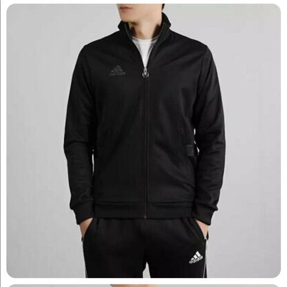 ADIDAS BLACK CLUB RUNNING TRACK JACKET - Picture 1 of 11